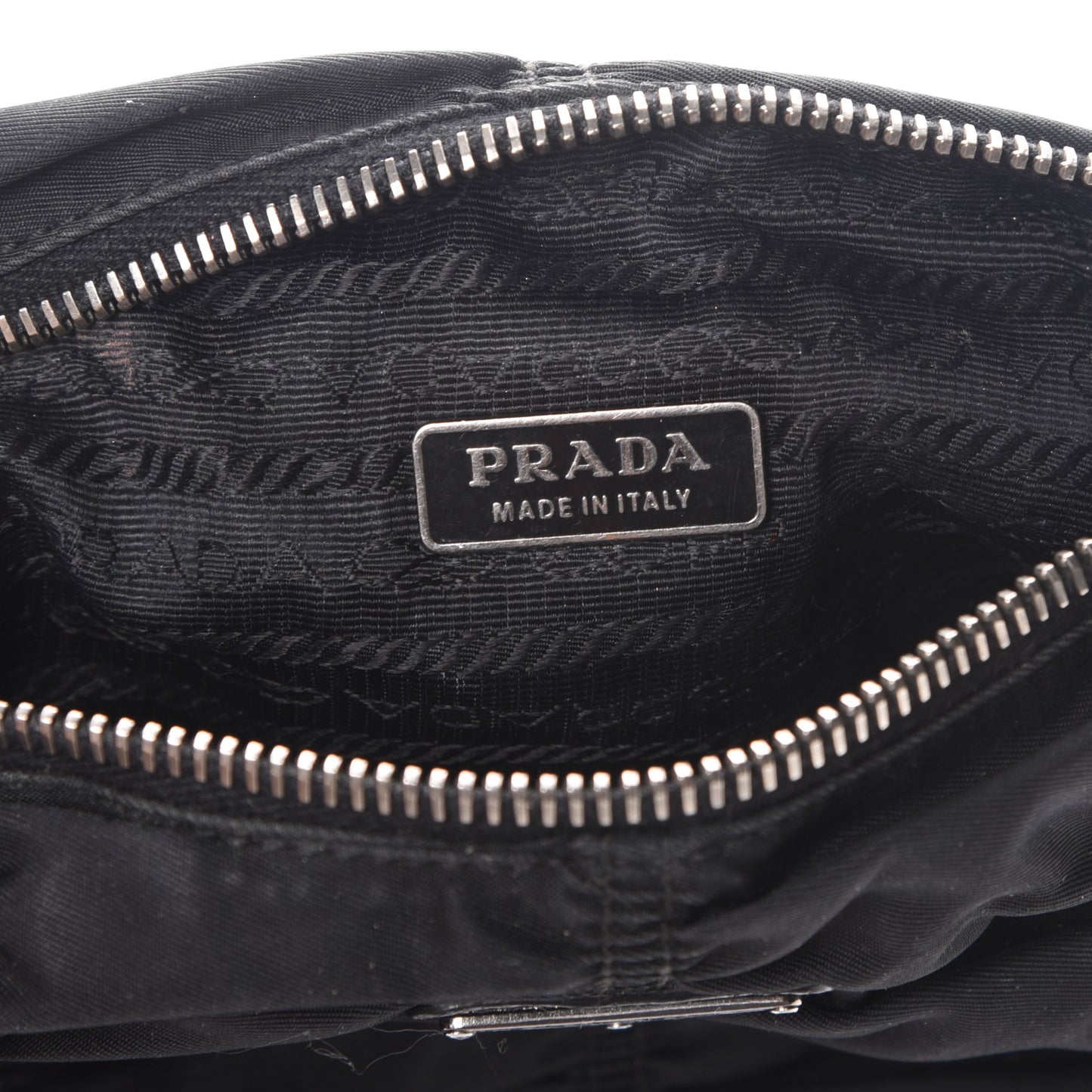 Tessuto Nylon Gaufre Cosmetic Pouch Nero Black