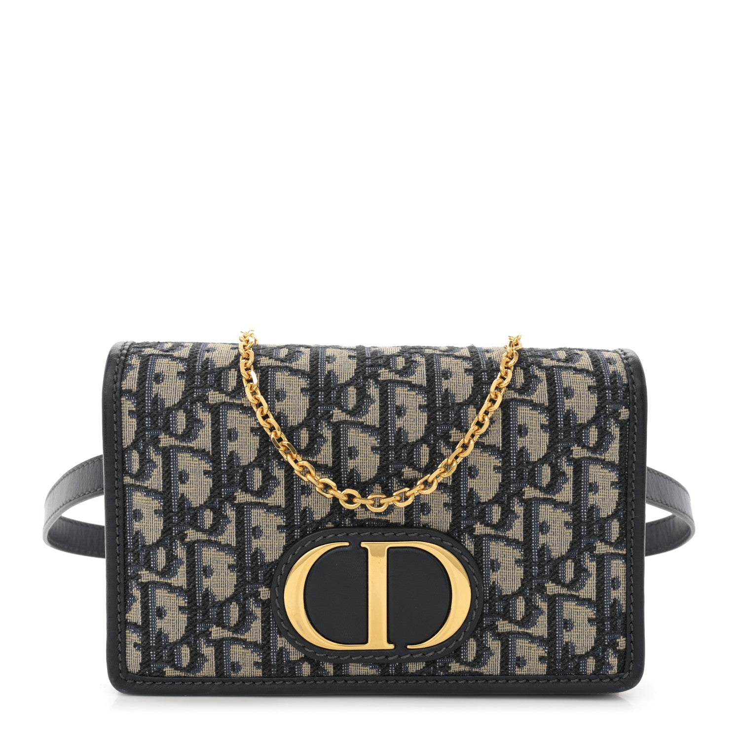 Christian Dior Oblique 30 Montaigne 2-In-1 Pouch Blue 1 of 11