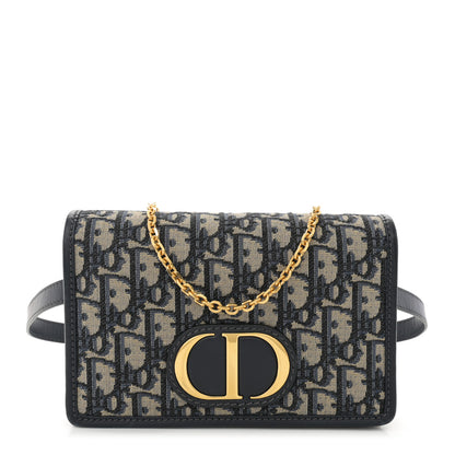 Christian Dior Oblique 30 Montaigne 2-In-1 Pouch Blue 1 of 11