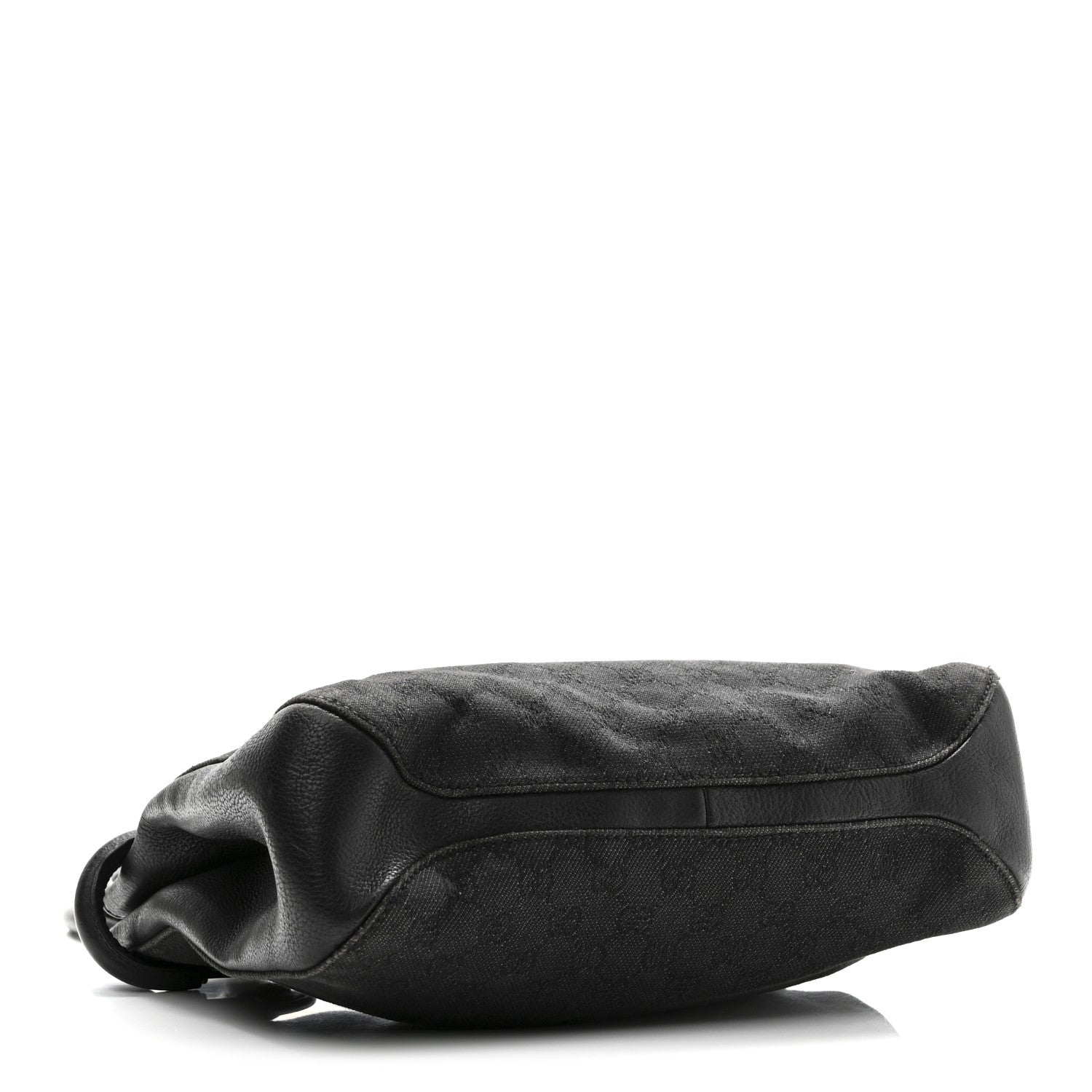 Gucci Monogram Denim GG Shoulder Bag Black 4 of 12