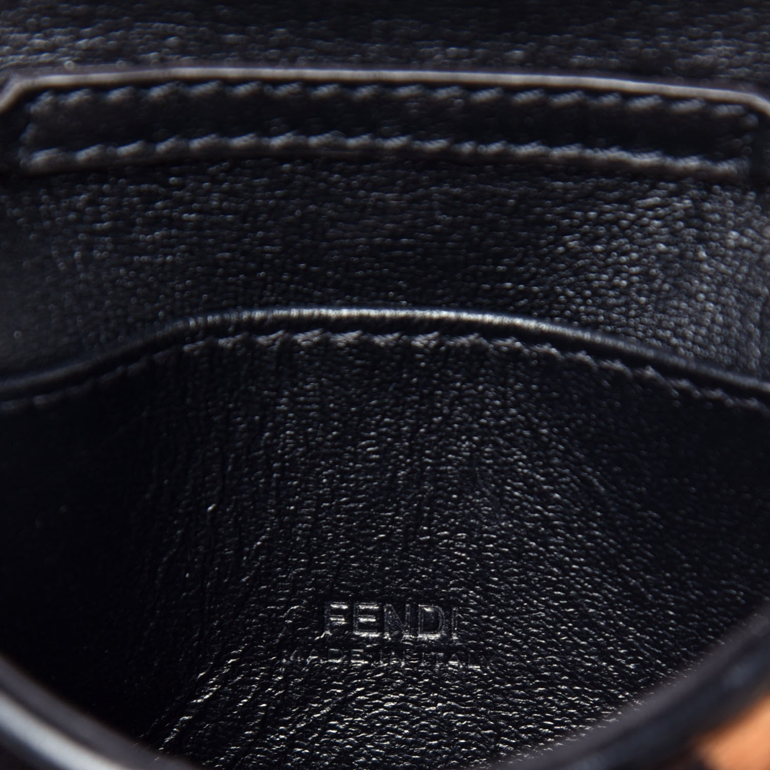 Fendi Sheared Sheepskin Vitello King FF Nano Baguette Charm Tobacco Moro Black 6 of 9