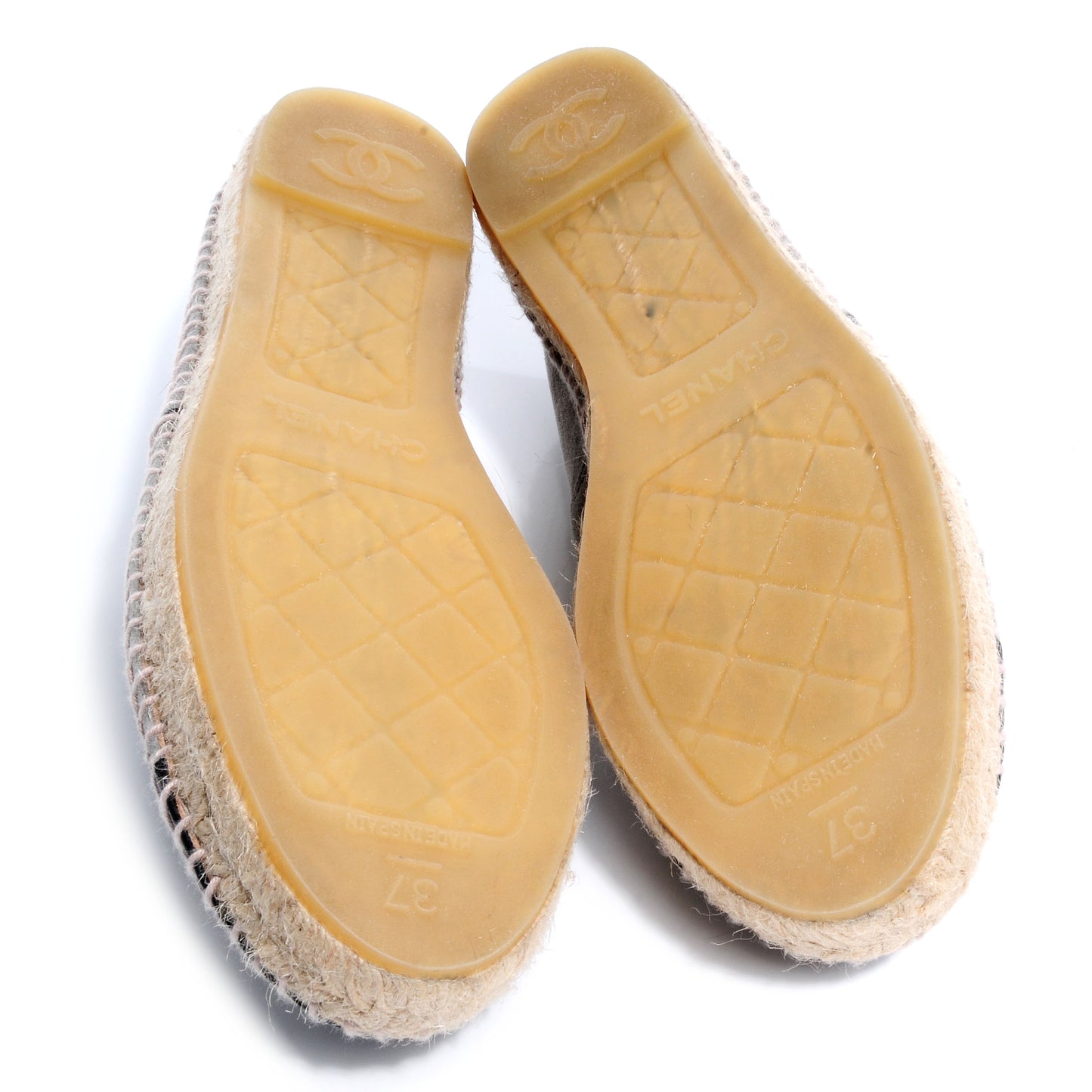 Suede Lambskin Espadrilles Grey Black 37