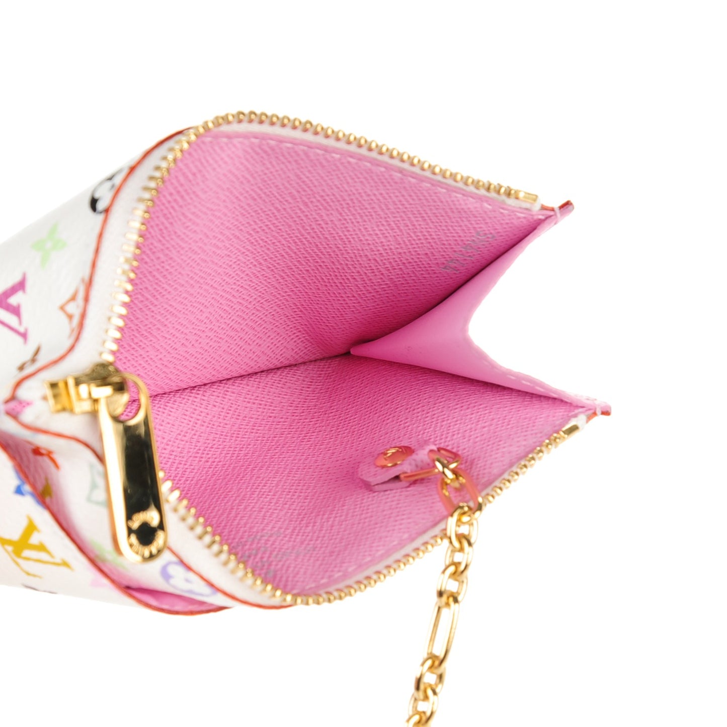Monogram Multicolor Key Pouch White Litchi
