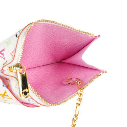 Louis Vuitton Monogram Multicolor Key Pouch White Litchi 5 of 7