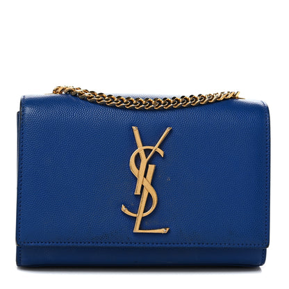 Saint Laurent Grain De Poudre Small Classic Monogram Kate Satchel Royal Blue 1 of 13