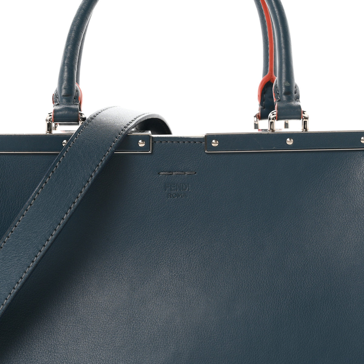 Fendi Vitello Dolce Century Petite 3Jours Tote Pavone 8 of 10