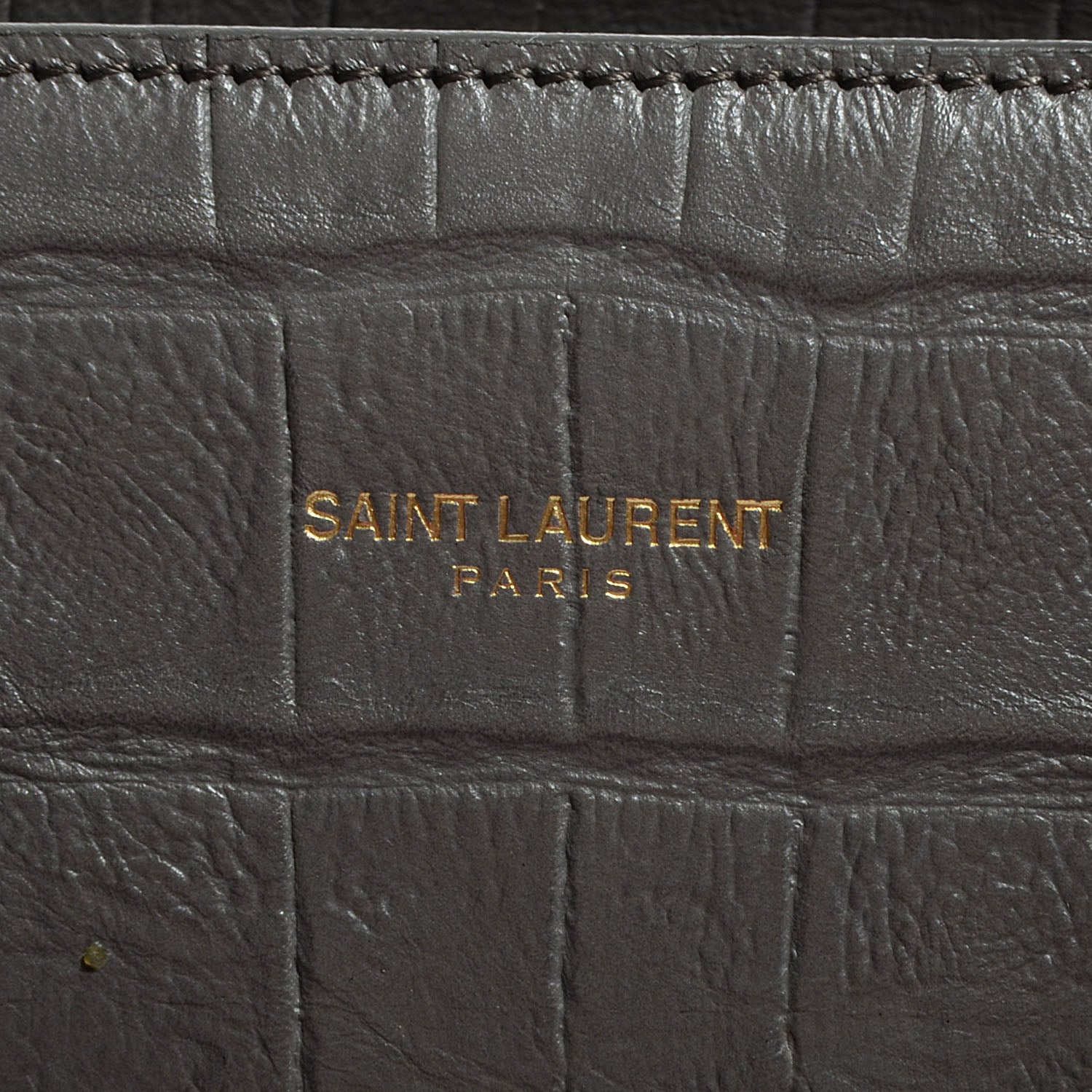 Saint Laurent Calfskin Crocodile Embossed Small Sac de Jour Earth 8 of 10