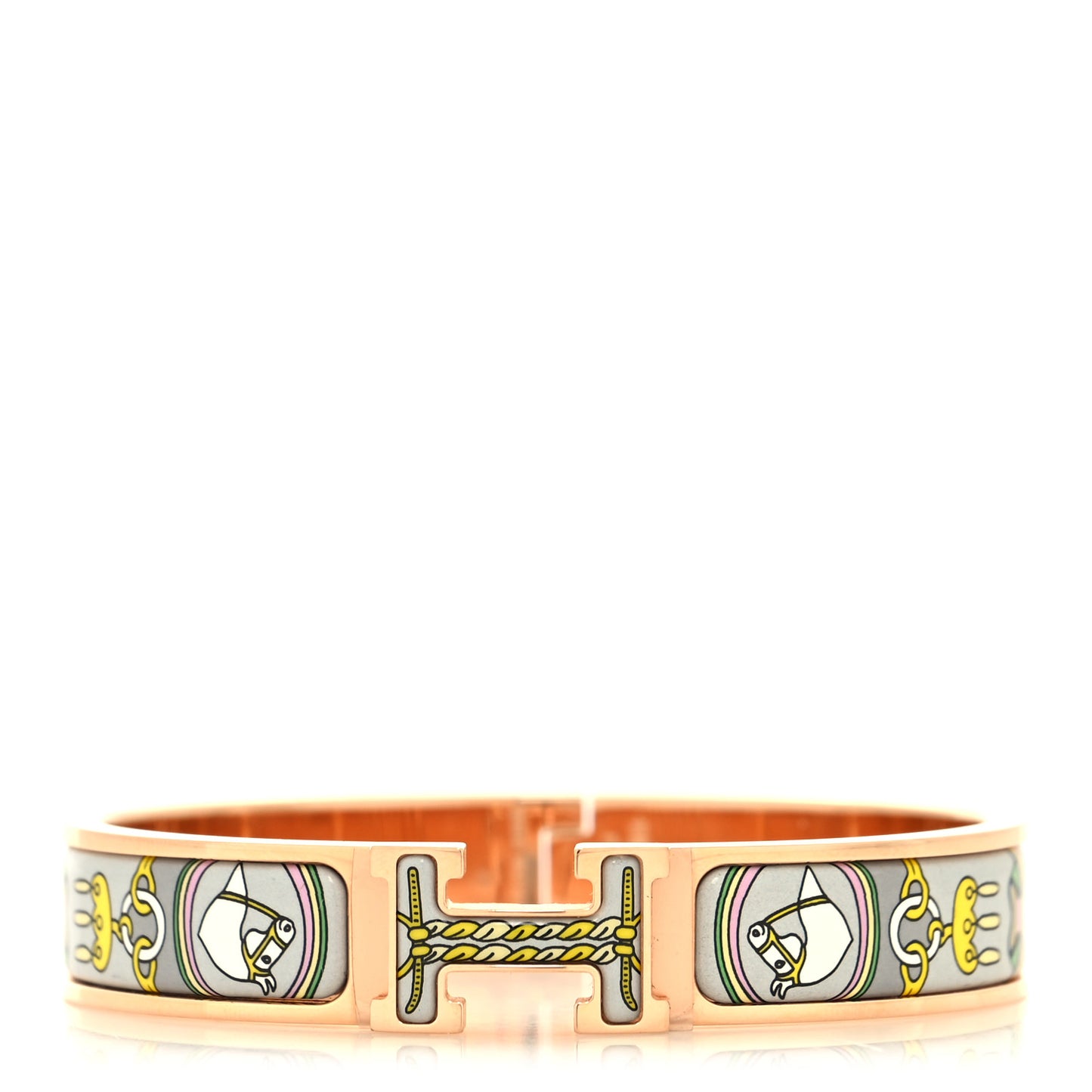 Enamel Printed Narrow Clic Clac H Bracelet PM