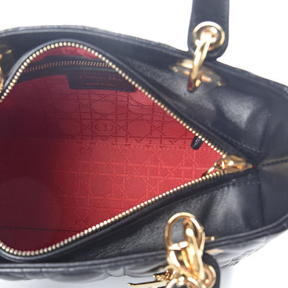 Christian Dior Lambskin Cannage Medium Lady Dior Black 5 of 9
