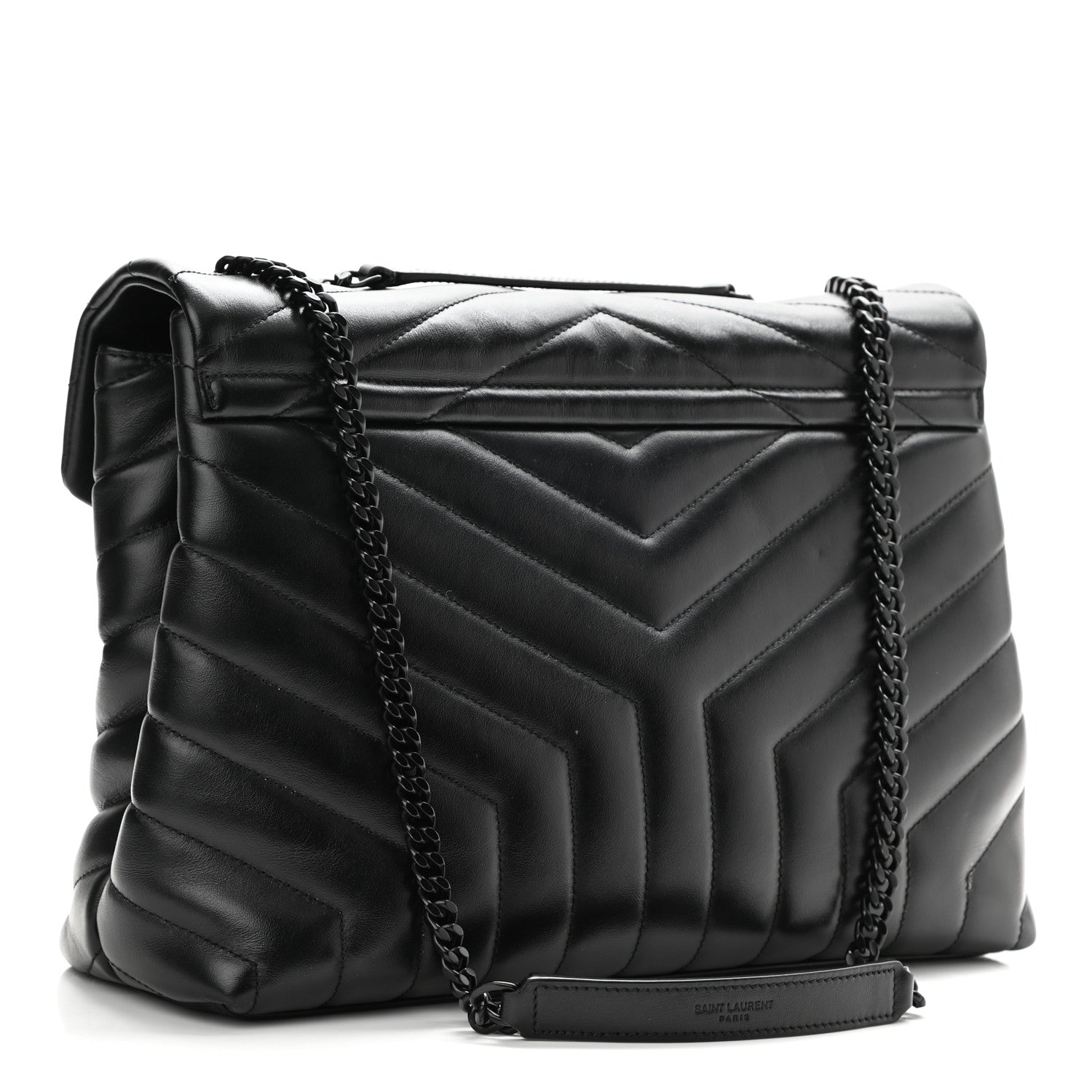 Saint Laurent Calfskin Y Quilted Monogram Medium Loulou Chain Satchel Black 3 of 10