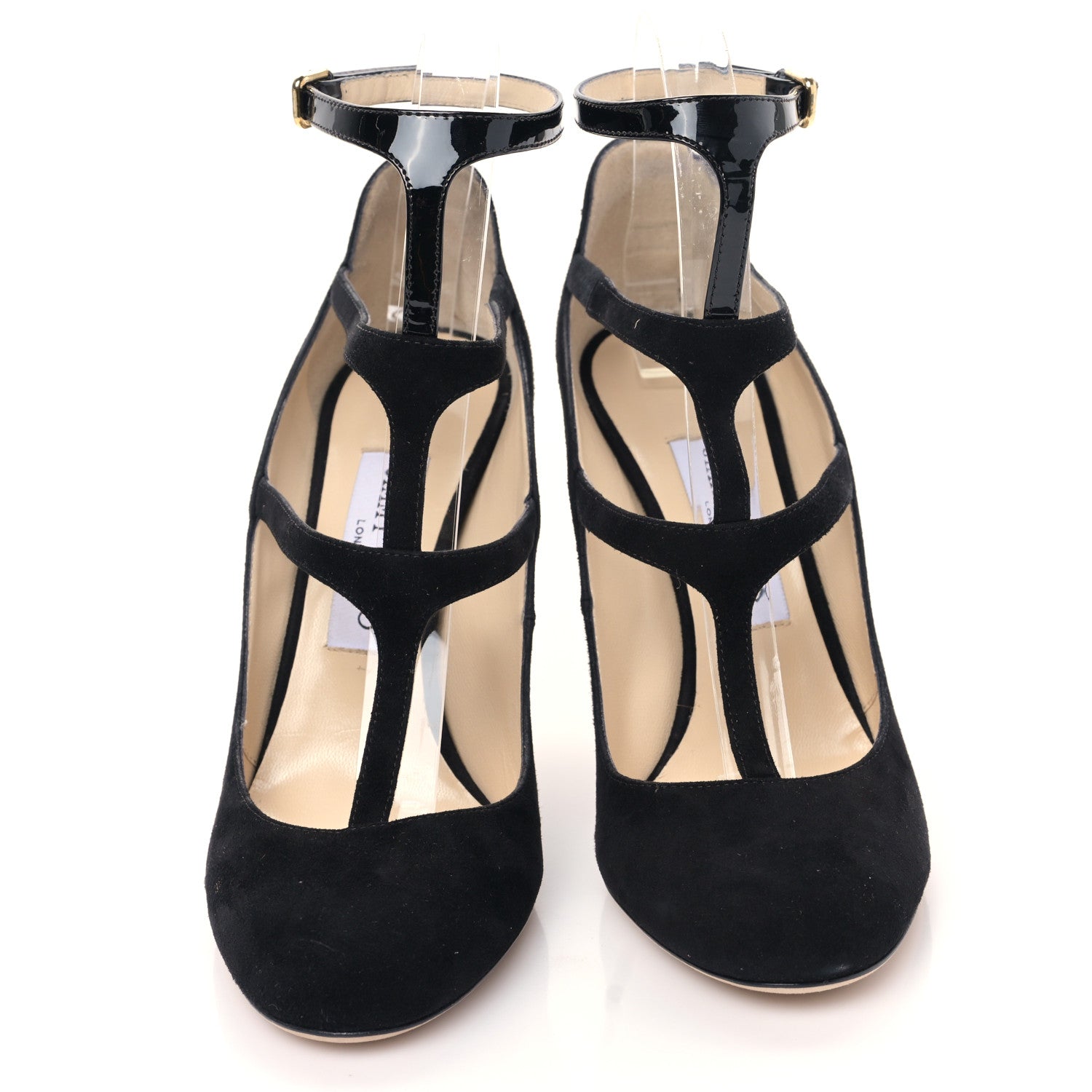 Jimmy Choo Suede Patent Doll 100 Pumps 37.5 Black 2 of 7