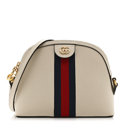 Gucci Textured Dollar Calfskin Web Small Ophidia Dome Shoulder Bag Mystic White 1 of 11