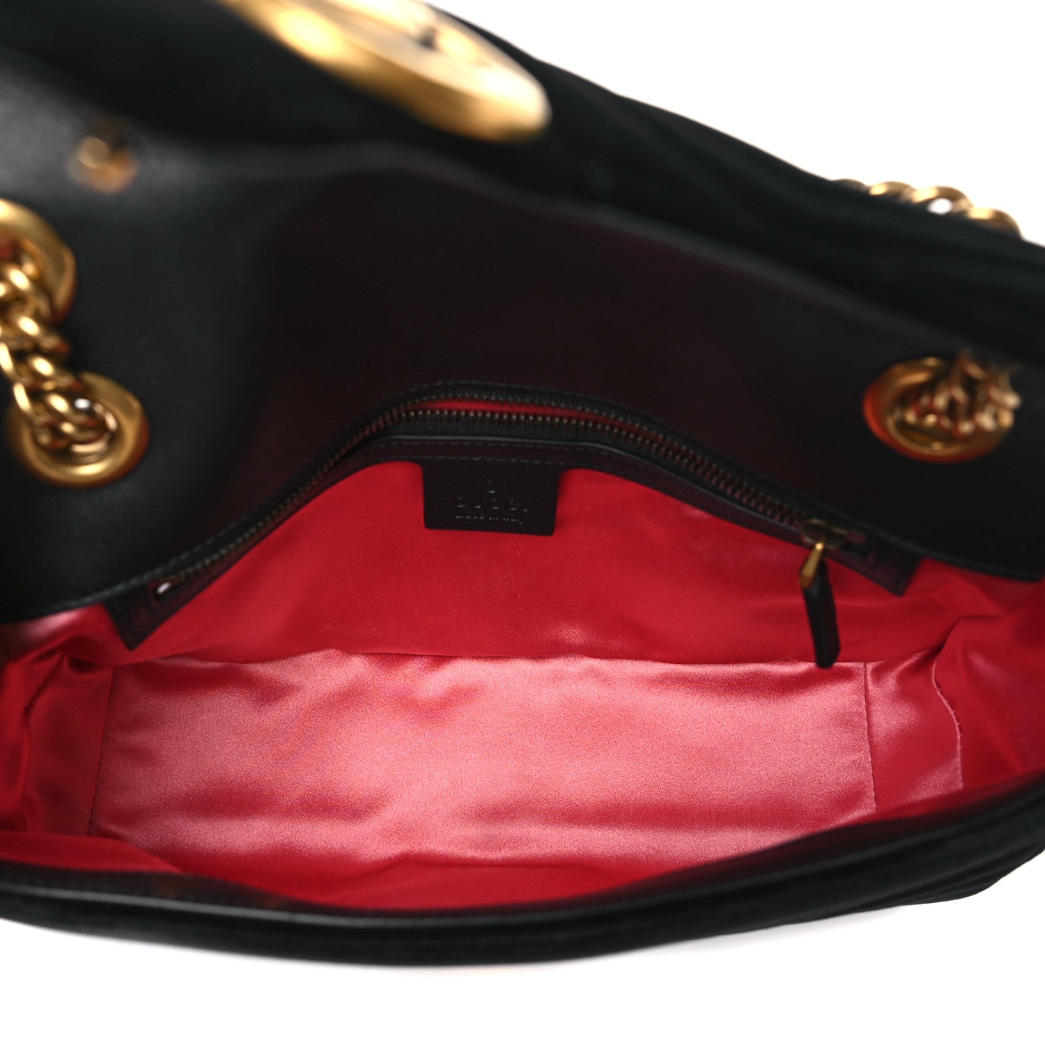 Gucci Velvet Matelasse Small GG Marmont Shoulder Bag Black 5 of 9