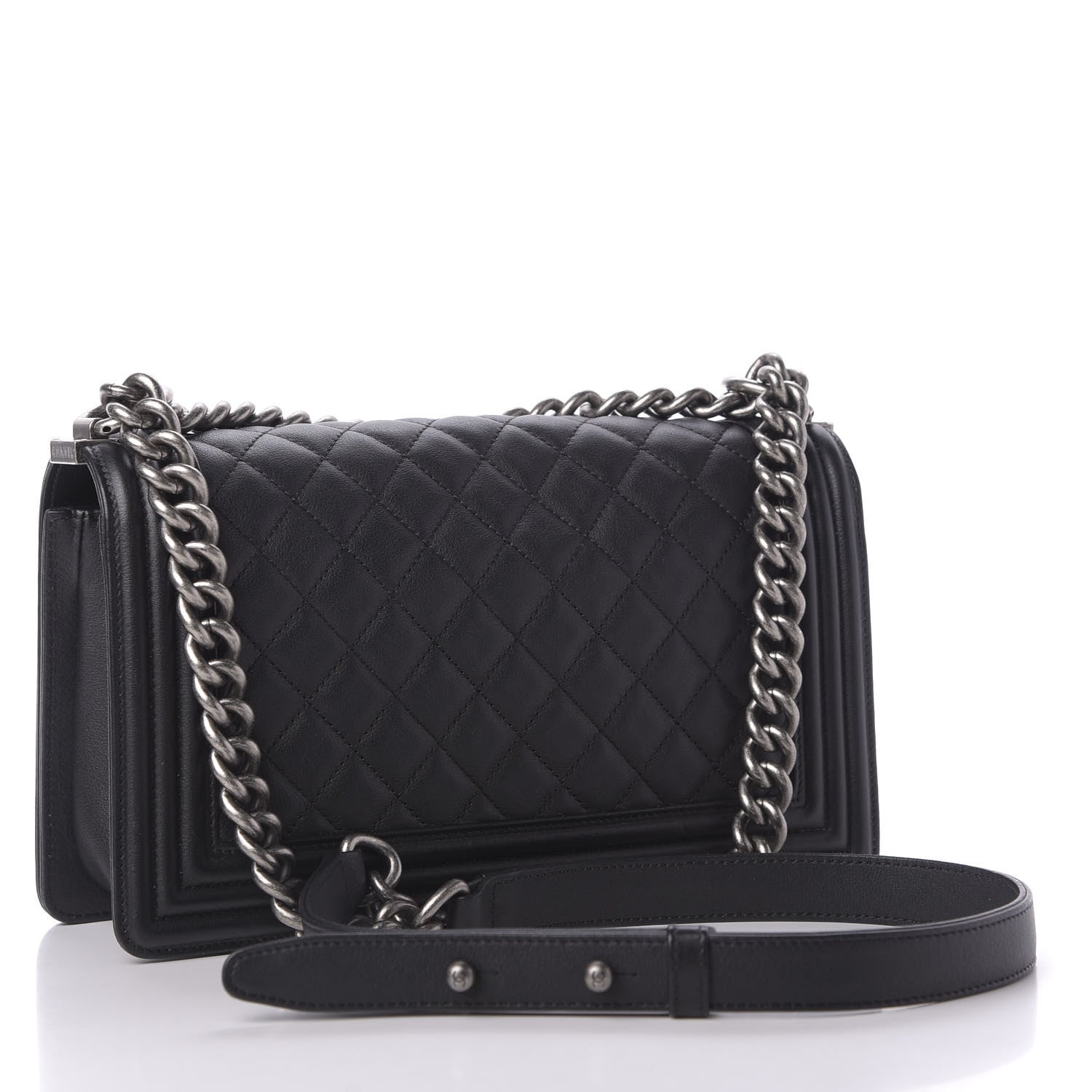 Chanel Calfskin Quilted Medium Boy Flap Black 2 of 9