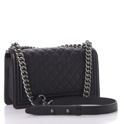 Chanel Calfskin Quilted Medium Boy Flap Black 2 of 9