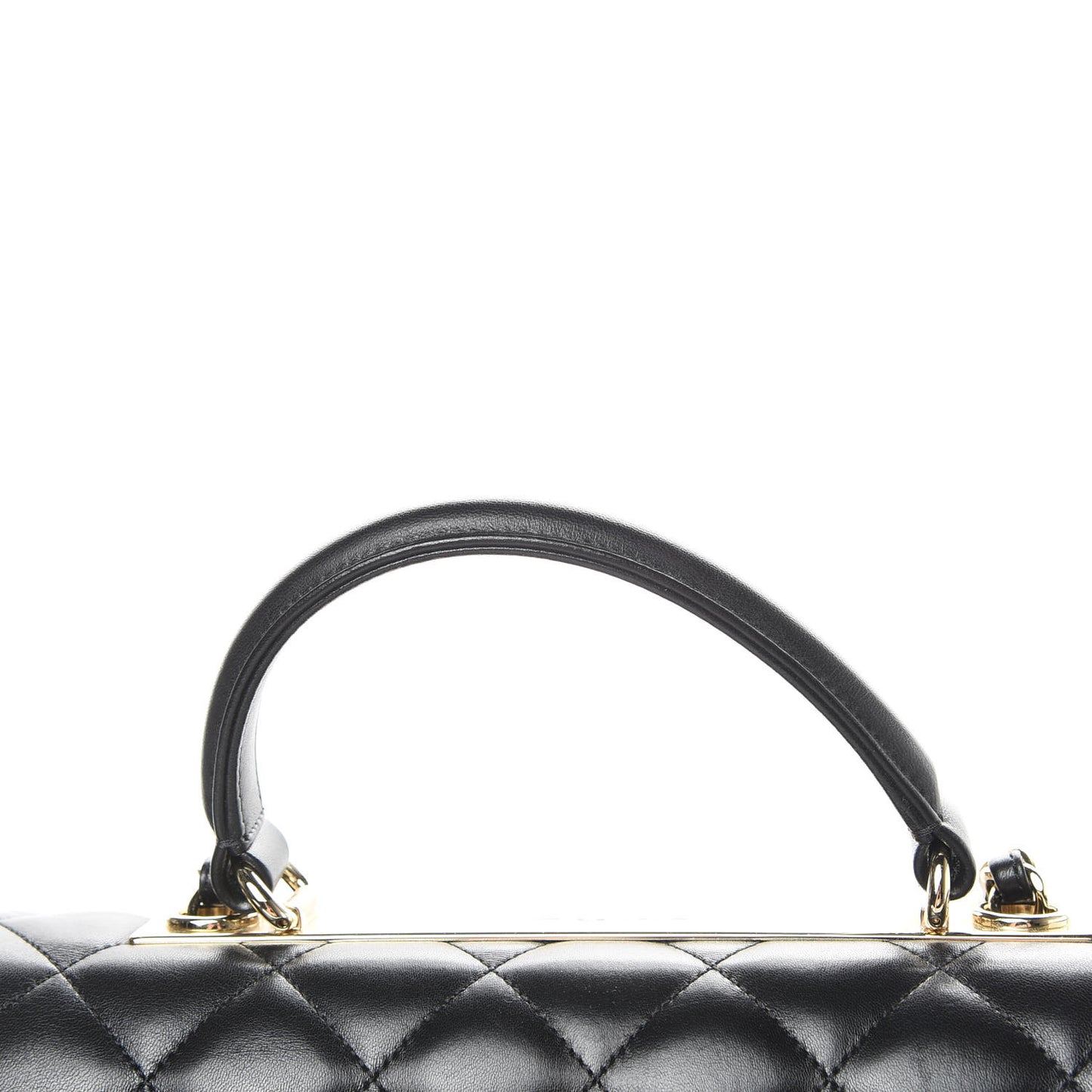 Lambskin Quilted Large Trendy CC Dual Handle Flap Bag Black