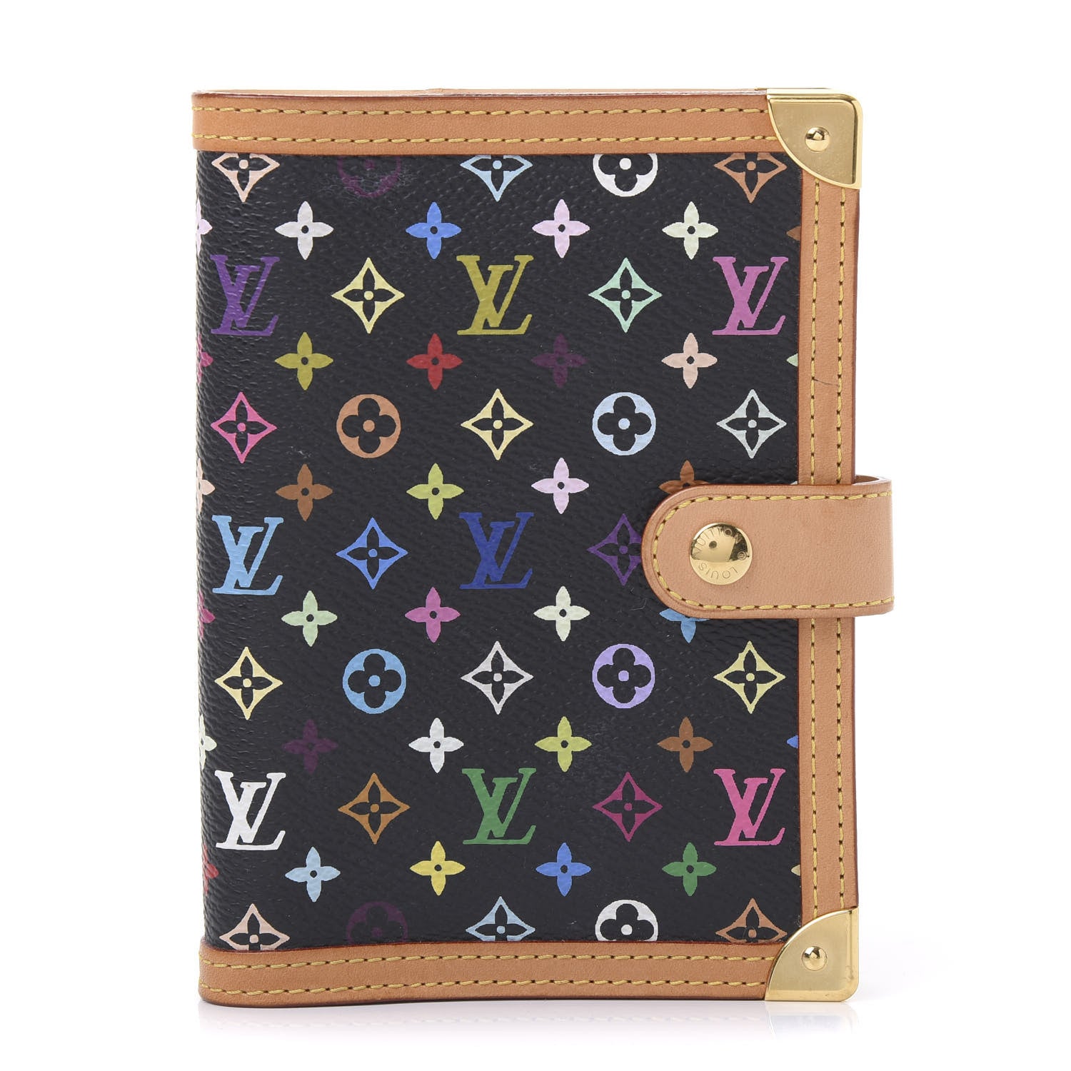 Louis Vuitton Monogram Multicolor Small Ring Agenda Cover Black 1 of 11