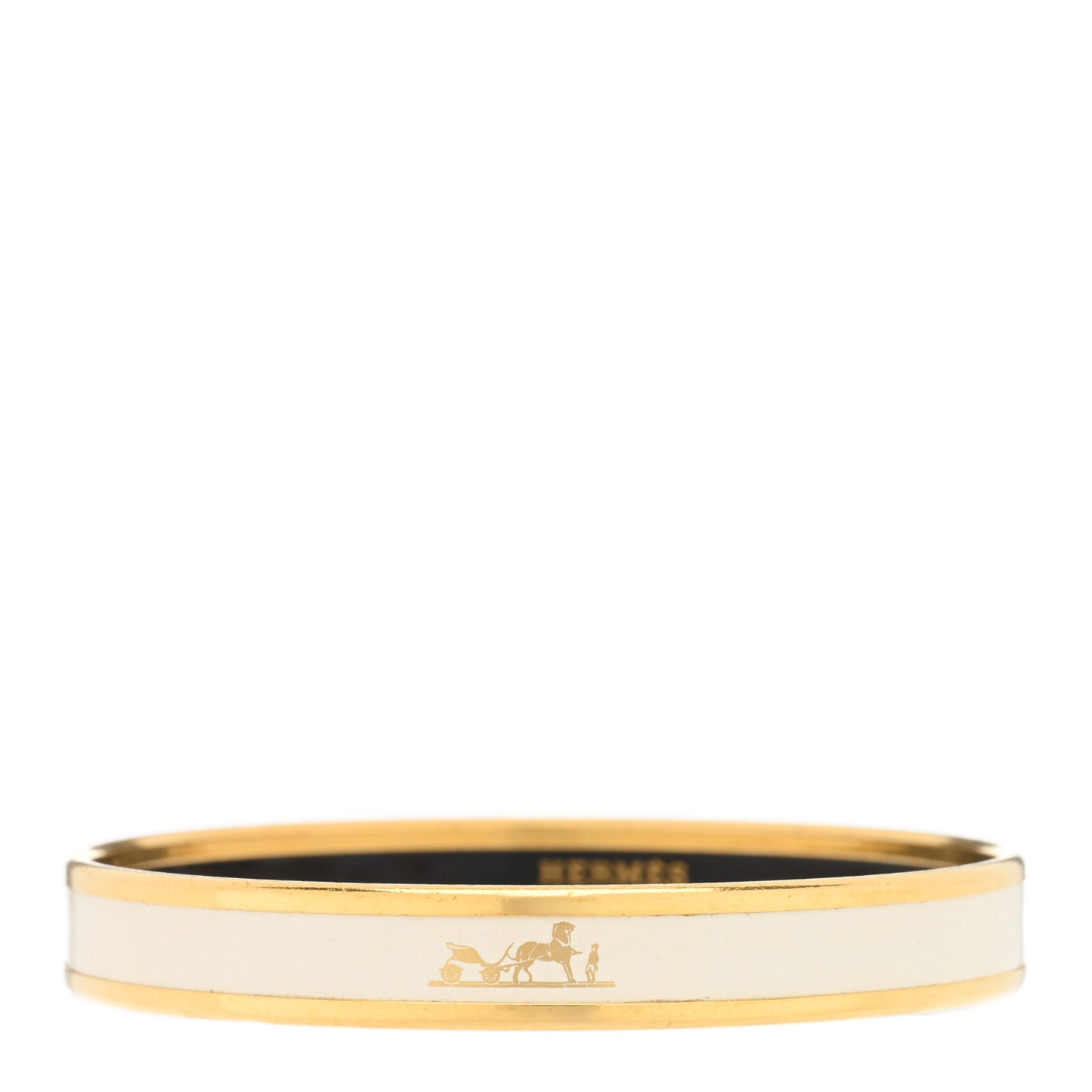 Enamel Printed Narrow Caleche Bracelet White