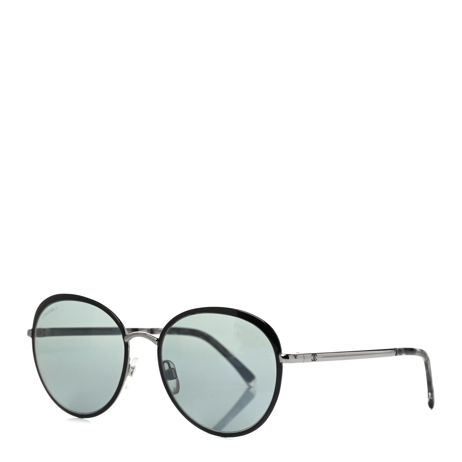 Chanel Round Spring Sunglasses 4206 Black Silver 1 of 6