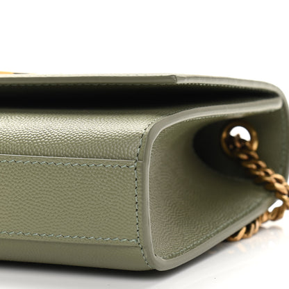 Saint Laurent Grain De Poudre Small Monogram Kate Satchel Light Sage 8 of 9