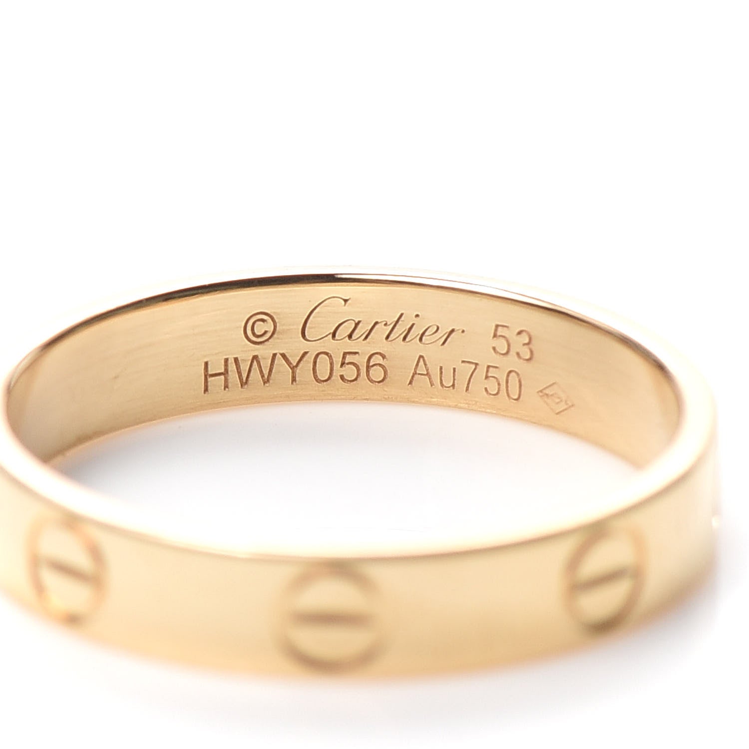 Cartier 18K Yellow Gold 3.5mm LOVE Wedding Band Ring 53 6.25 4 of 4