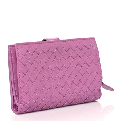 Bottega Veneta Nappa Intrecciato Continental Snap Wallet Peony 3 of 9