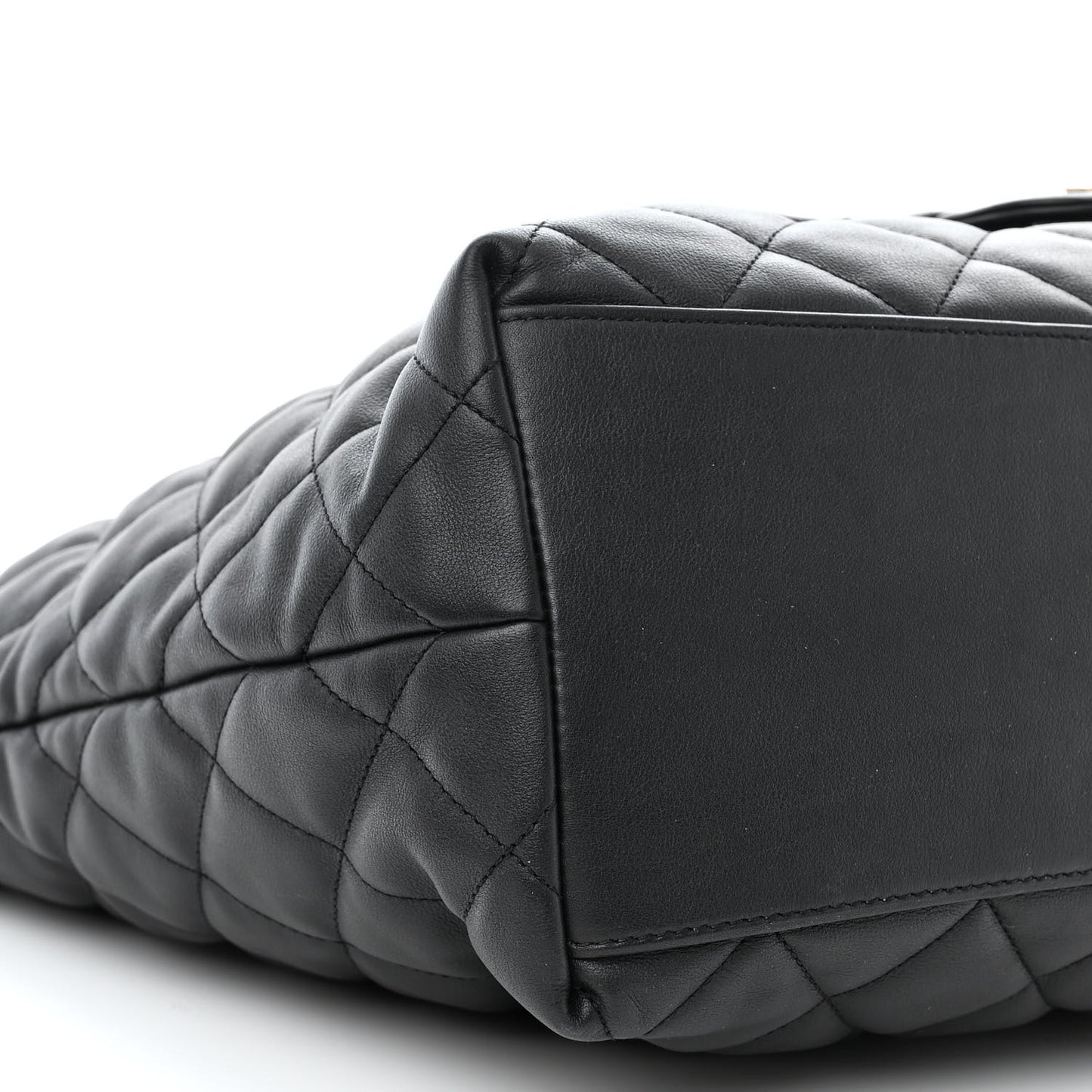 Lambskin Quilted Pocket Hobo Black