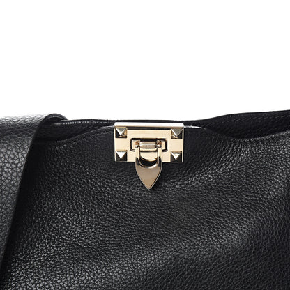 Valentino Garavani Pebbled Calfskin Small Rockstud Flip-Lock Messenger Bag Black 9 of 10