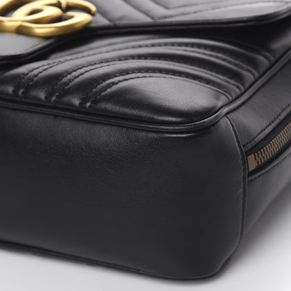 Gucci Calfskin Matelasse Sylvie Web Small GG Marmont Top Handle Shoulder Bag Black 18 of 22