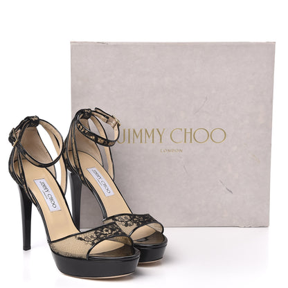 Jimmy Choo Patent Lace Kayak Platform Pumps 40 Black 9 of 9