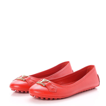 Louis Vuitton Calfskin Oxford Ballerina Flats 37.5 Rouge 3 of 9