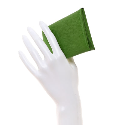 Hermes Epsom Calvi Duo Card Case Vert Yucca 2 of 7