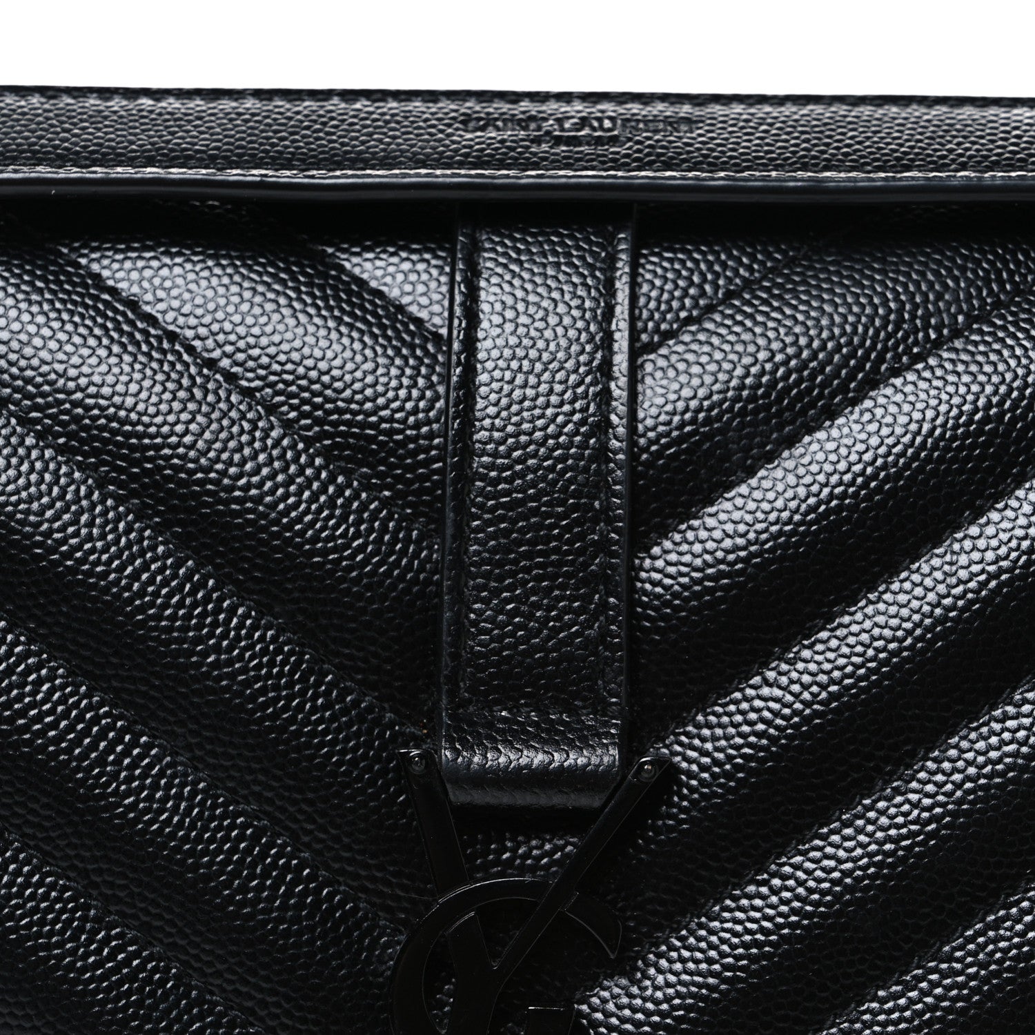 Saint Laurent Grain De Poudre Textured Mixed Matelasse Large Triquilt Monogram Monochrome Satchel Black 8 of 11
