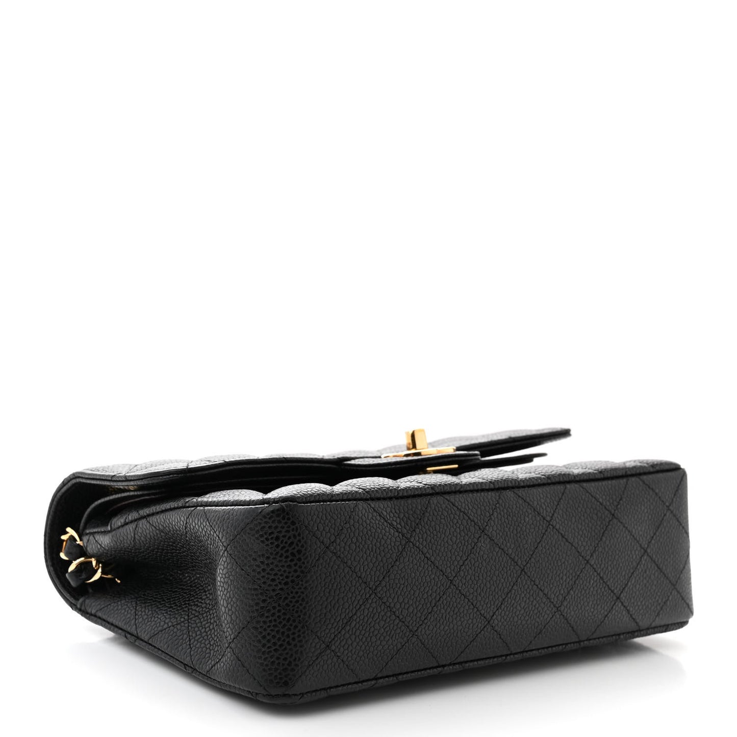 Caviar Quilted Small Double Flap Black