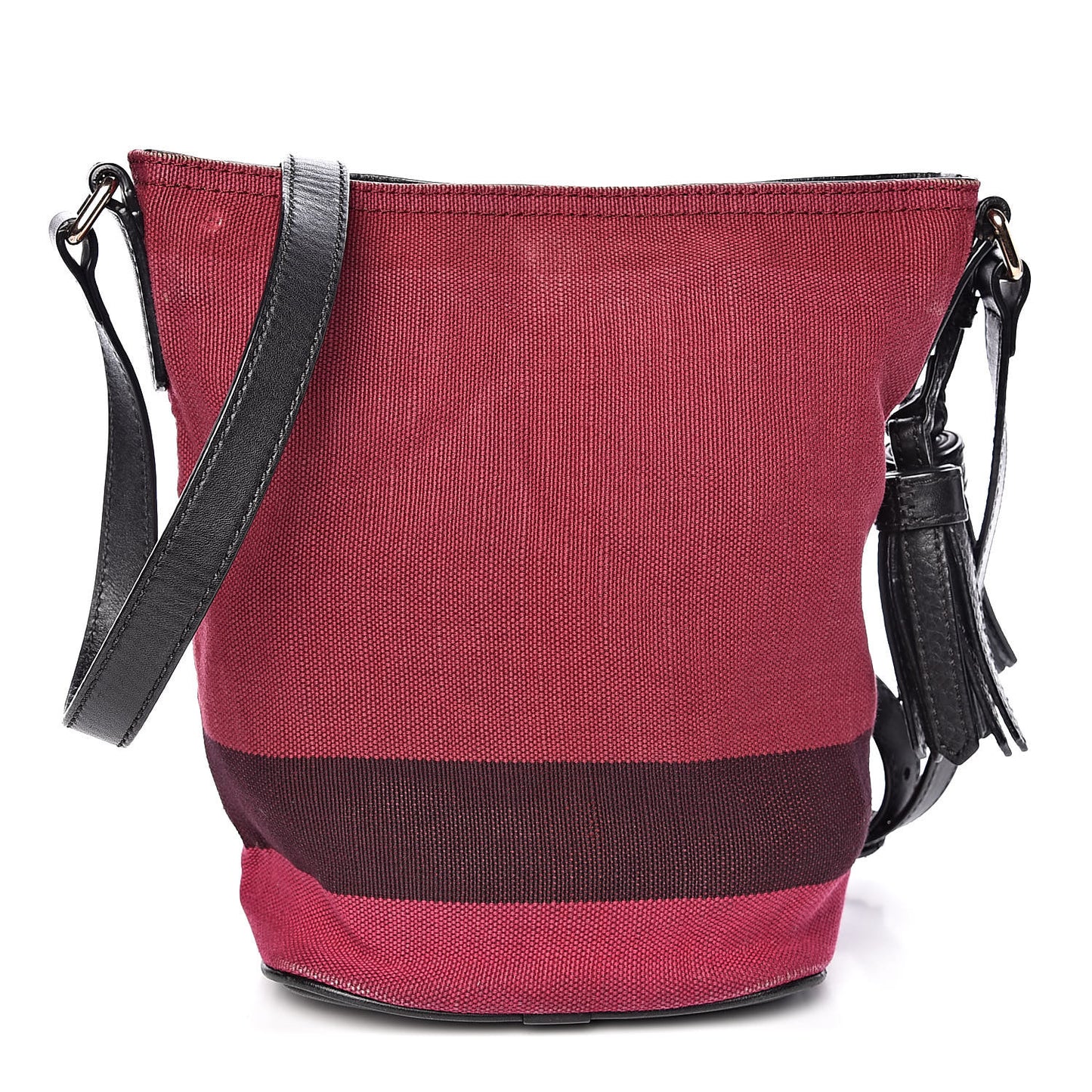 Overdyed Canvas Mega Check Mini Ashby Tassel Crossbody Deep Plum