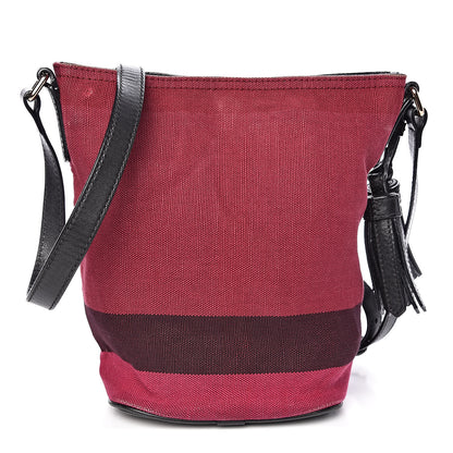 Burberry Overdyed Canvas Mega Check Mini Ashby Tassel Crossbody Deep Plum 1 of 9