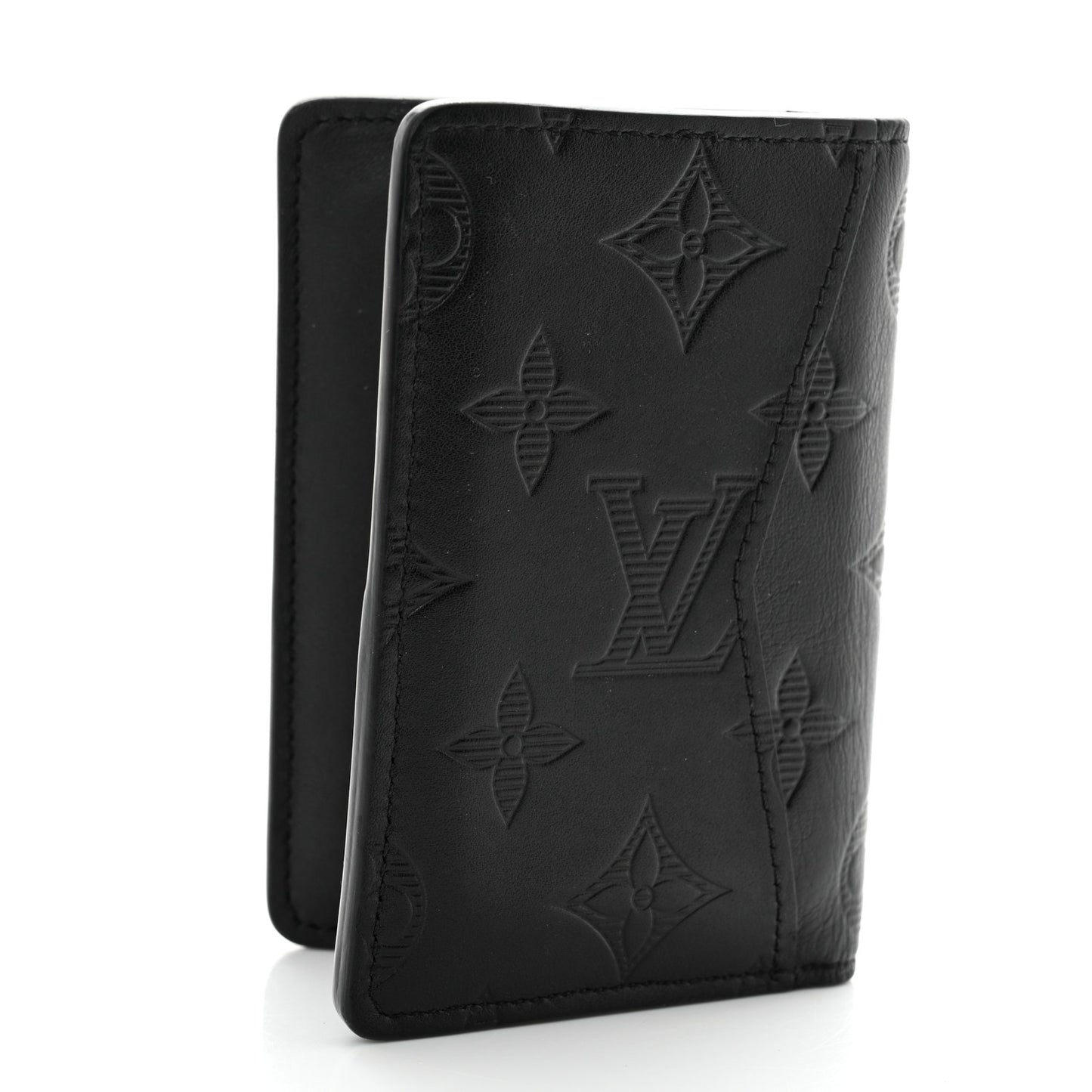 Calfskin Monogram Shadow Pocket Organizer Black