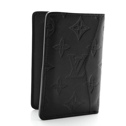 Louis Vuitton Calfskin Monogram Shadow Pocket Organizer Black 3 of 7