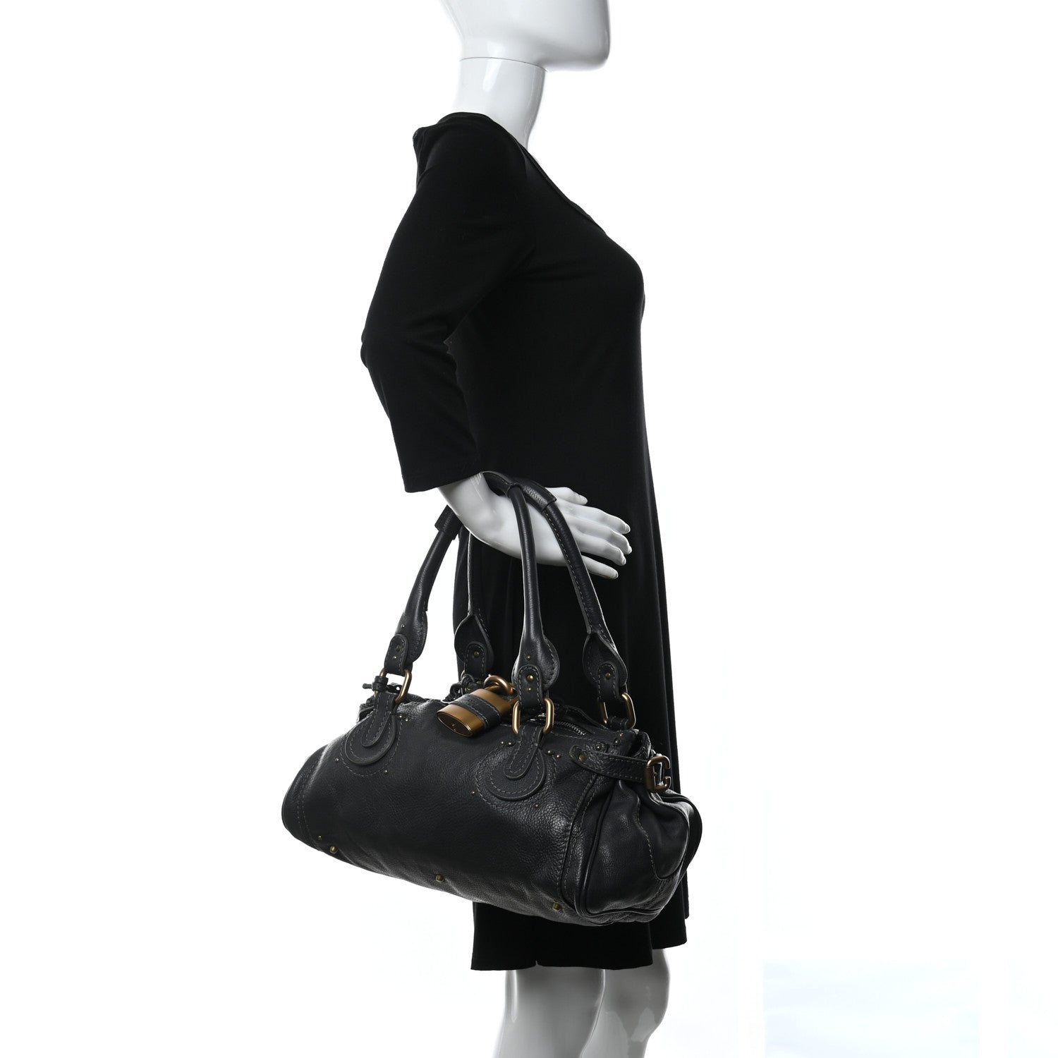 Chloe Calfskin Medium Paddington Satchel Black 3 of 8