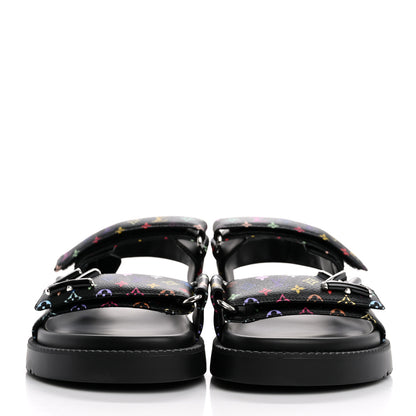 Louis Vuitton LV X TM Monogram Multicolor Sunset Flat Sandals 40 Black 3 of 11