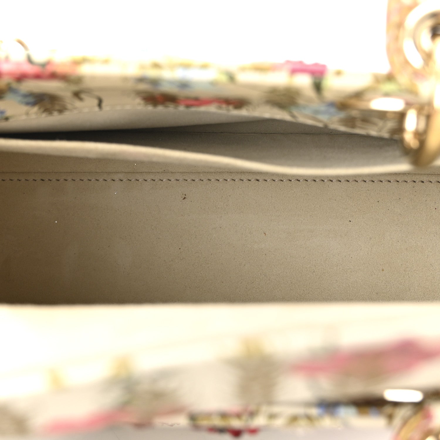 Christian Dior Calfskin Hibiscus Printed Embroidered My ABCDior Lady Dior Beige Multicolor 5 of 9