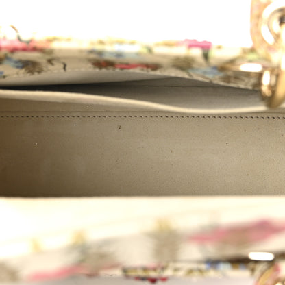 Christian Dior Calfskin Hibiscus Printed Embroidered My ABCDior Lady Dior Beige Multicolor 5 of 9