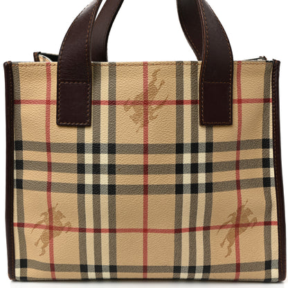 Burberry Haymarket Check Small Tote Brown 8 of 12