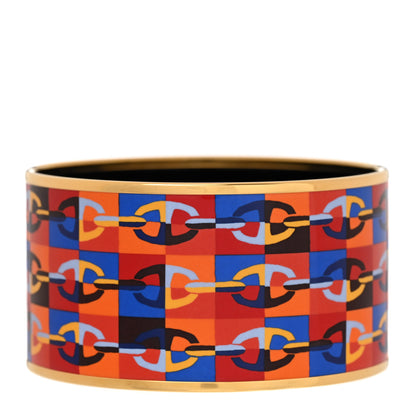 Hermes Enamel Printed Optique Chaine D'Ancre Extra Wide Bracelet 65 3 of 6