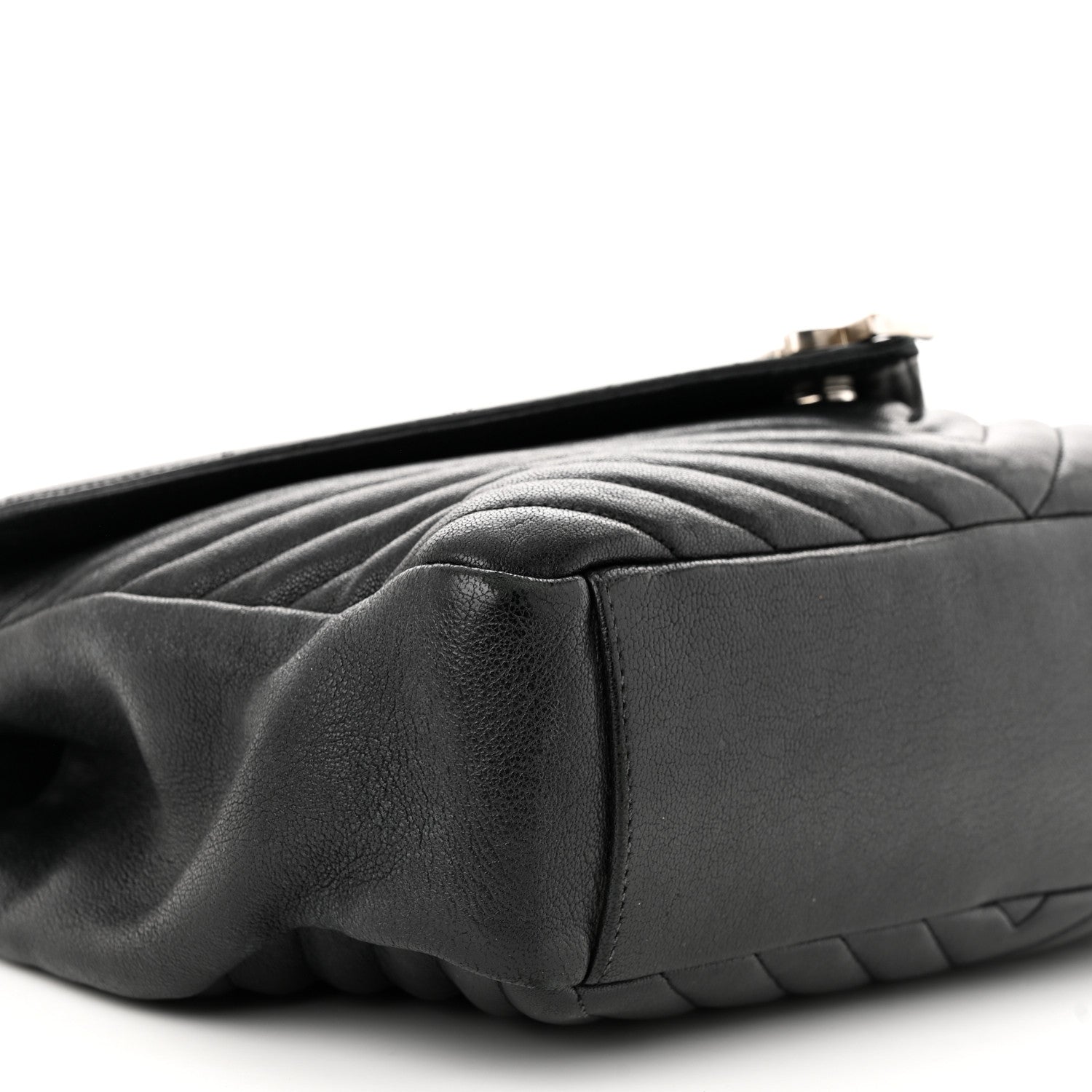 Saint Laurent Sheepskin Matelasse Chevron Monogram Large College Satchel Black 10 of 17