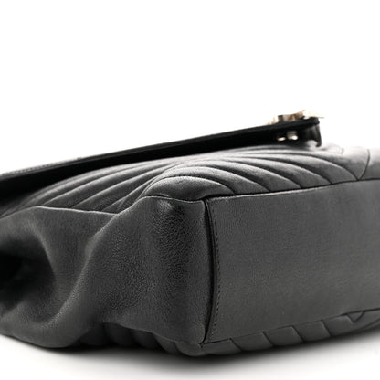 Saint Laurent Sheepskin Matelasse Chevron Monogram Large College Satchel Black 10 of 17