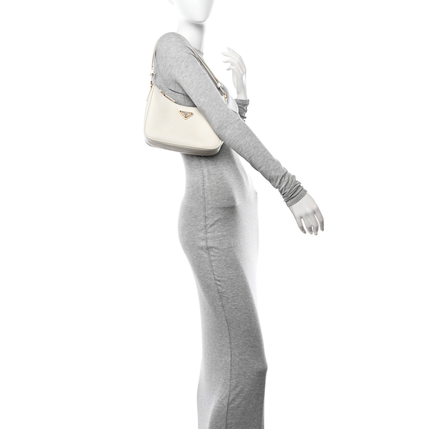 Saffiano Lux Mini Re-Edition Shoulder Bag White