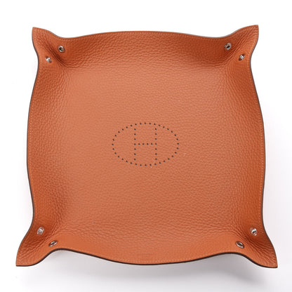 Hermes Taurillon Clemence Mises et Relances Change Tray Potiron 5 of 9