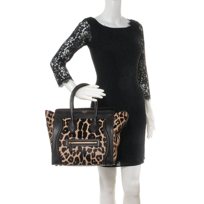 Celine Leopard Pony Hair Mini Luggage Brown 2 of 7