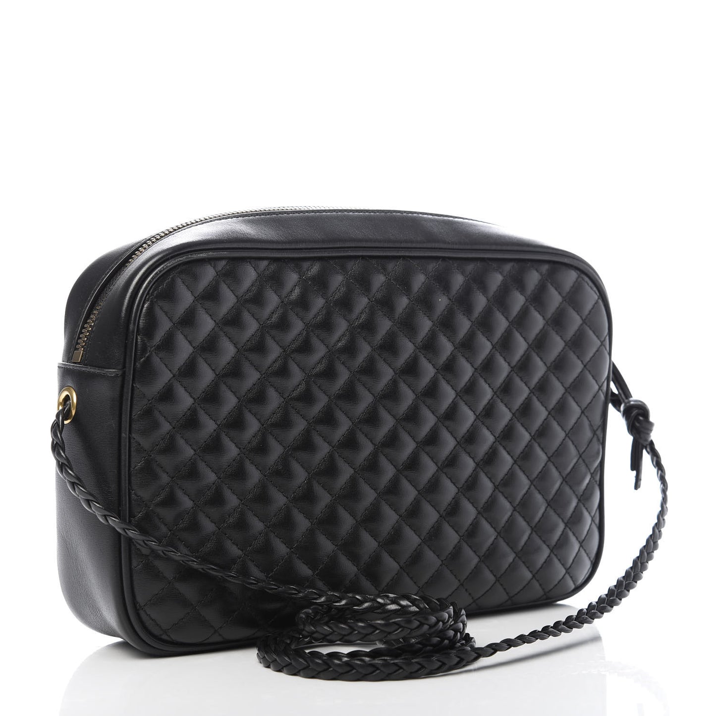Calfskin Web Trapuntata Small GG Shoulder Bag Black